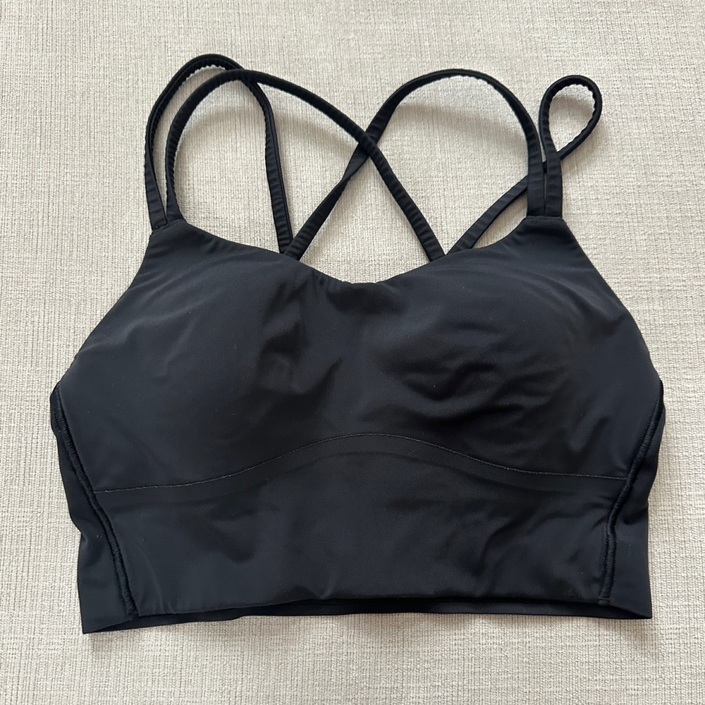 Lululemon Like a Cloud Long Line Black Sports Bra - Size 2